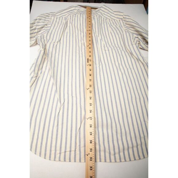 Charles Tyrwhitt Shirt Mens Large Yellow Blue Striped Button Down Long Sleeve - Picture 9 of 10